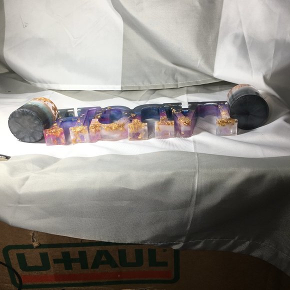 Resin Laugh Sign with 2 Votive Candle Holders - Picture 8 of 14